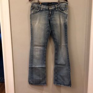 Light wash bootcut denims
